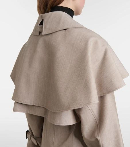 Altuzarra Billie caped virgin wool trench coat 5