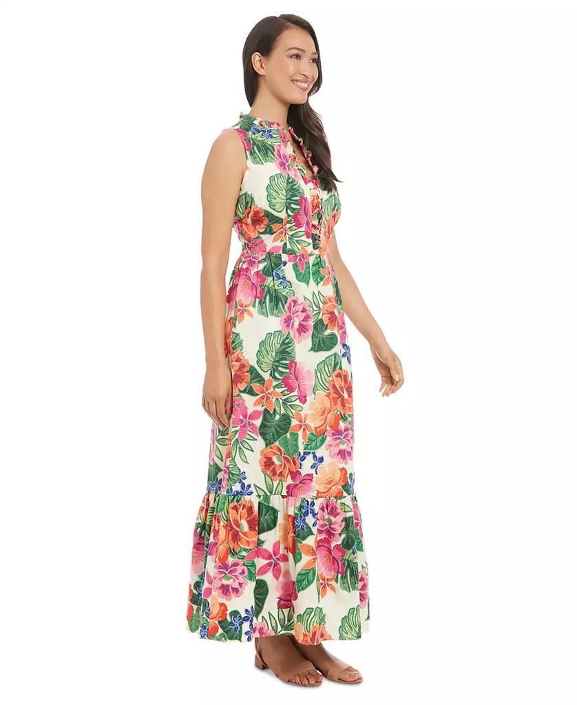 London Times Petite Printed Sleeveless Maxi Dress