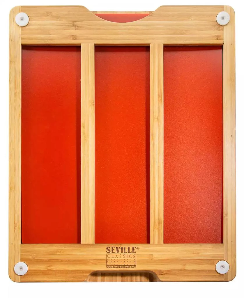 Seville Classics Bamboo Cutting Board & Flexible Food Mats Set 7