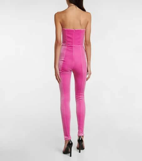 Alex Perry Strapless velvet jumpsuit 3