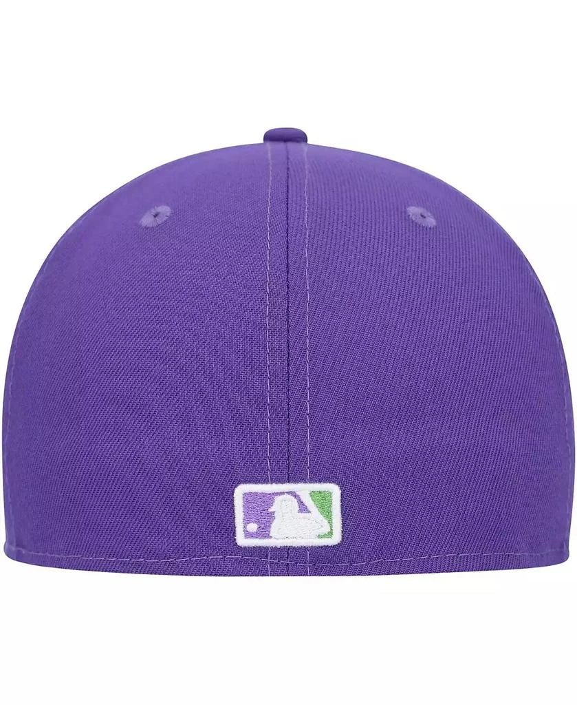New Era Men's Purple Chicago Cubs Lime Side Patch 59FIFTY Fitted Hat 4
