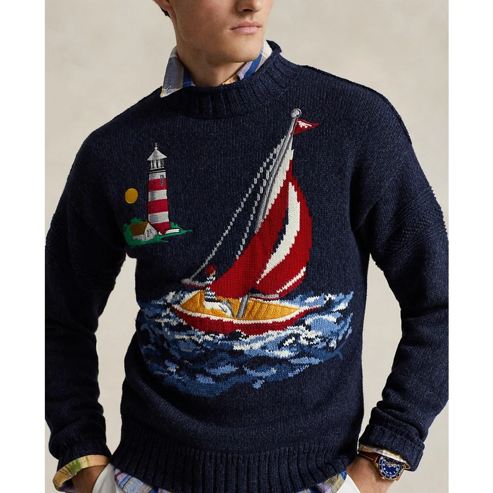 Ralph Lauren Men
s Regular-Fit Sailboat Intarsia-Knit Sweater 3