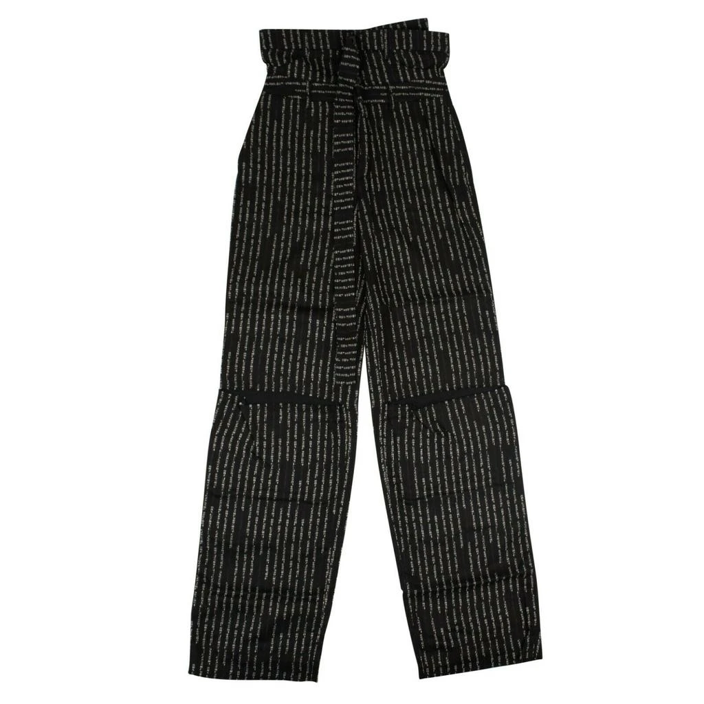 Unravel Project Striped Wide Leg Pants - Black 1