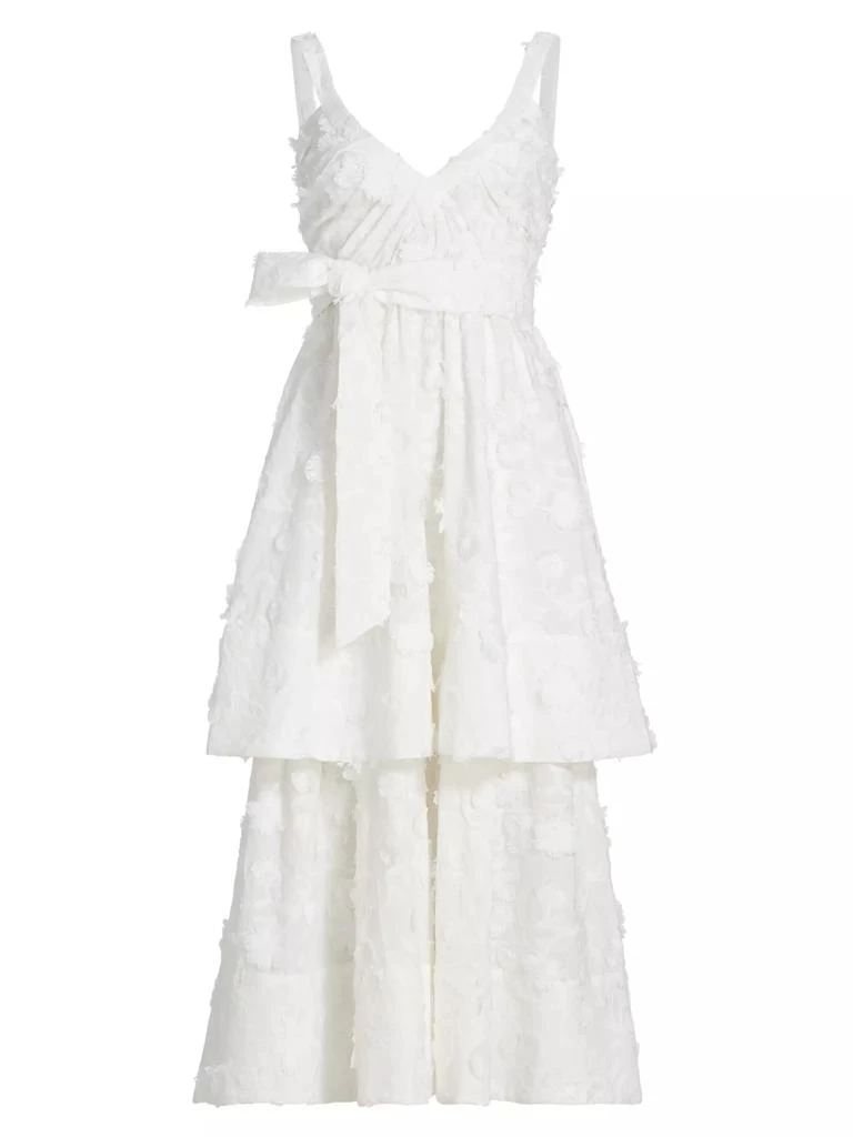 FIGUE Monet Cotton Floral Appliqué Midi-Dress 1
