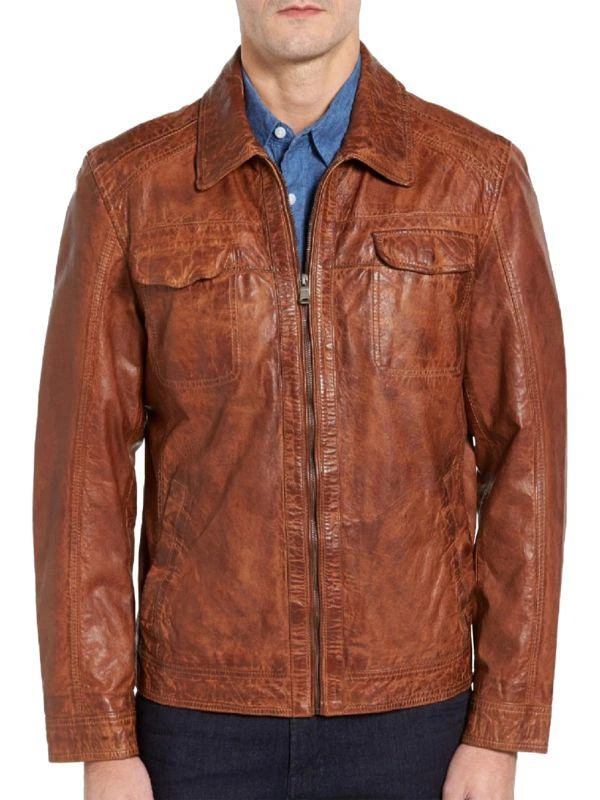 Missani Le Collezioni Washed Lambskin Leather Jacket 1