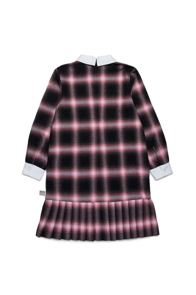 N°21 N°21 Kids Plaid Check Flannel Pleated Dress 2
