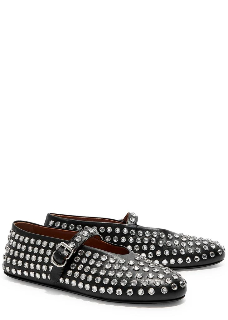 Alaïa Crystal-embellished leather ballet flats 2