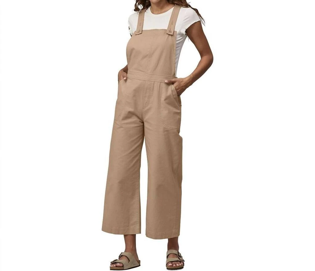 Patagonia Stand Up Cropped Overalls In Oar Tan