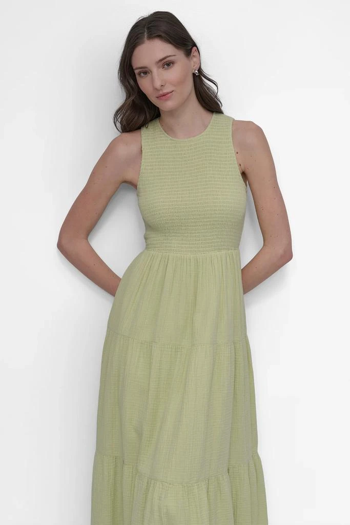 DKNY GAUZE TIERED SMOCKED DRESS 4