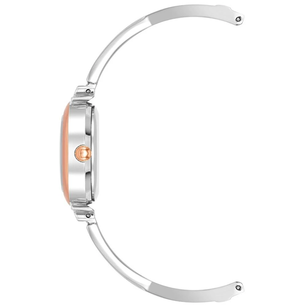 Anne Klein Women's Three Hand Quartz Silver-tone and Rose Gold-tone Alloy Bangle Watch Set, 26mm 2