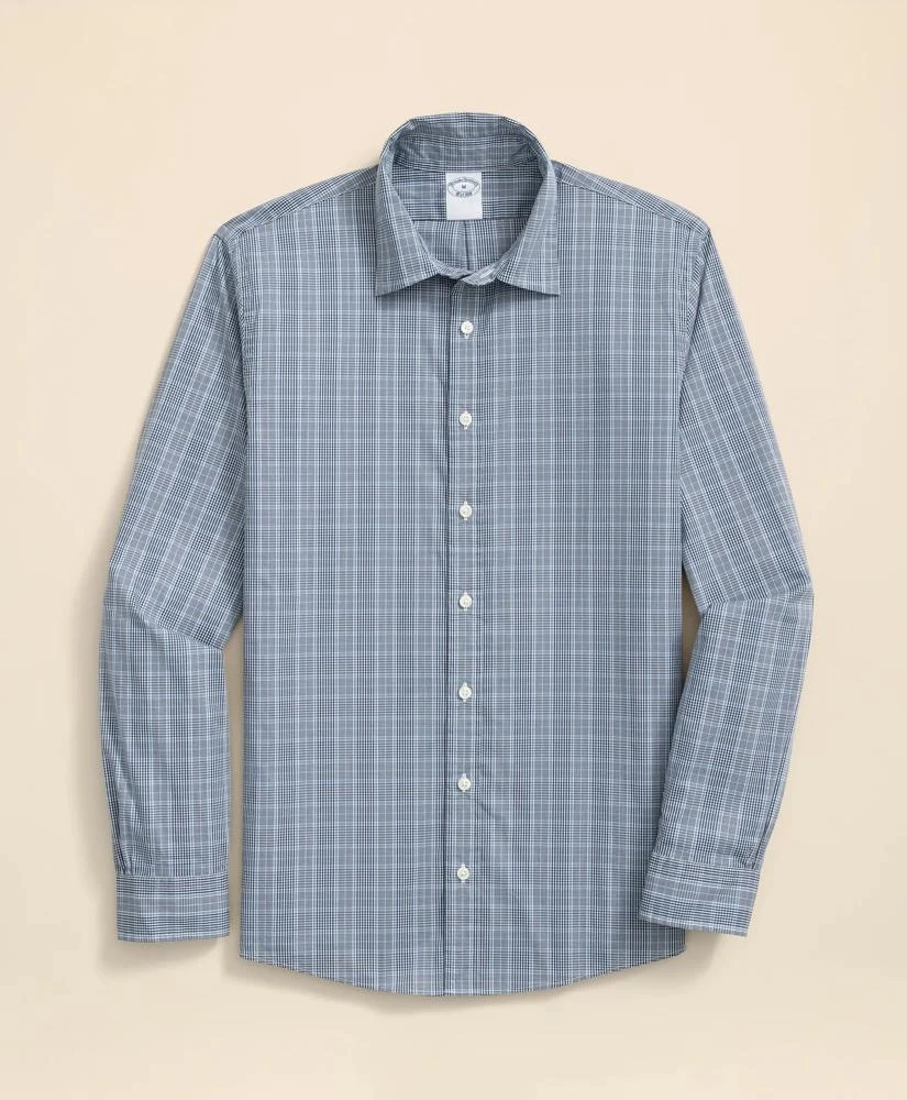 Brooks Brothers Performance Series Stretch Spread Collar, Glen Plaid Sport Shirt