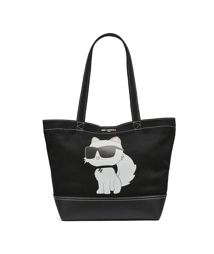 Karl Lagerfeld Paris CANNES CHOUPETTE HEAD EAST-WEST CANVAS TOTE