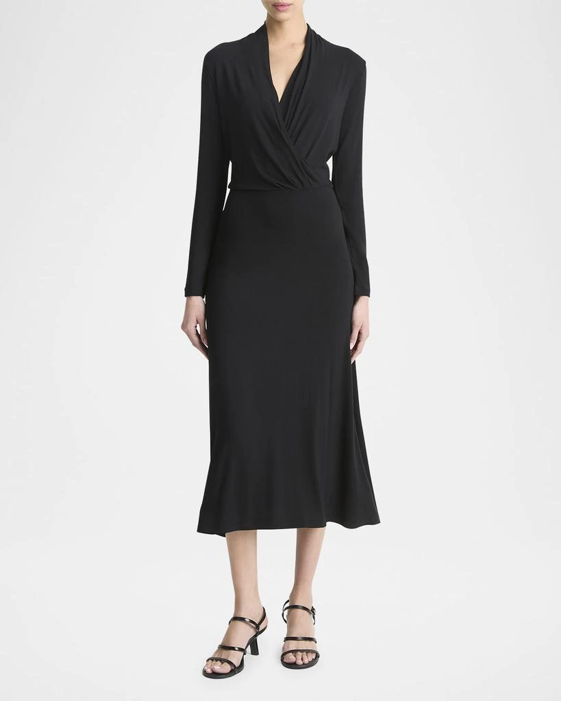 Vince Long-Sleeve Crossover Midi Dress 1