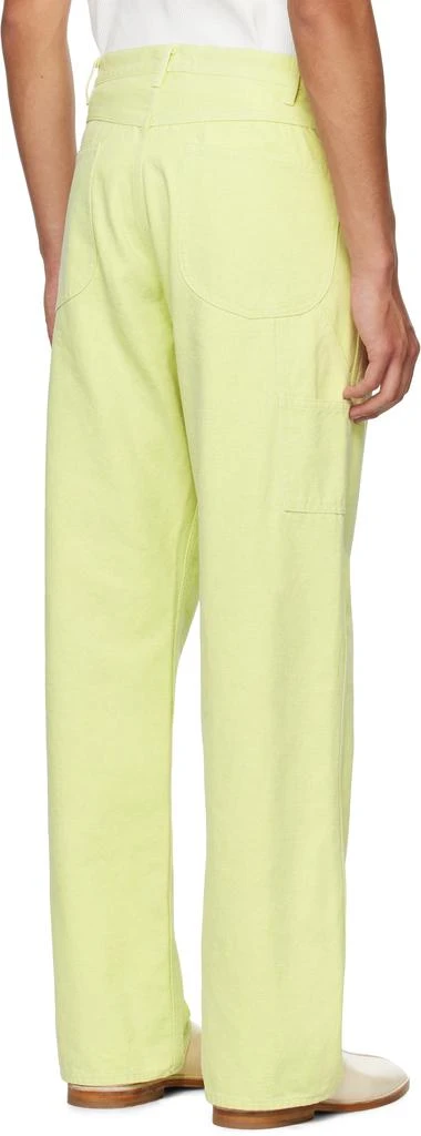 AURALEE Green Washed Canvas Trousers 3
