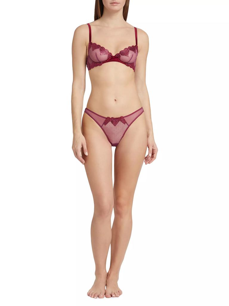 Fleur du Mal Heart Embroidery Demi Bra