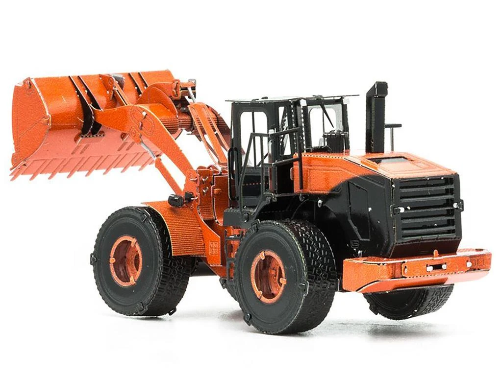 Metal Earth Model Kit Wheel Loader Orange and Black (Challenging Difficulty) Steel Model by 2