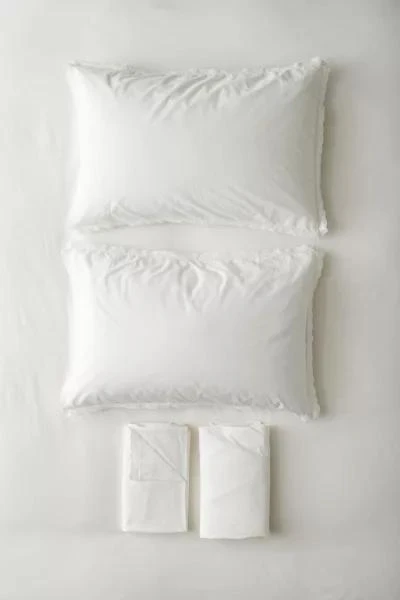 Urban Outfitters Eliza Breezy Cotton Percale Lace Trim Sheet Set 3