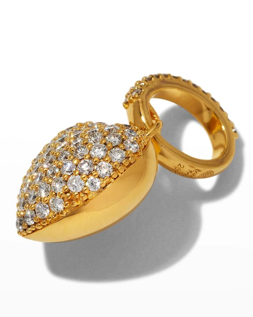 Buddha Mama 20K Pave Diamond Puffy Heart Pendant, 13mm 4