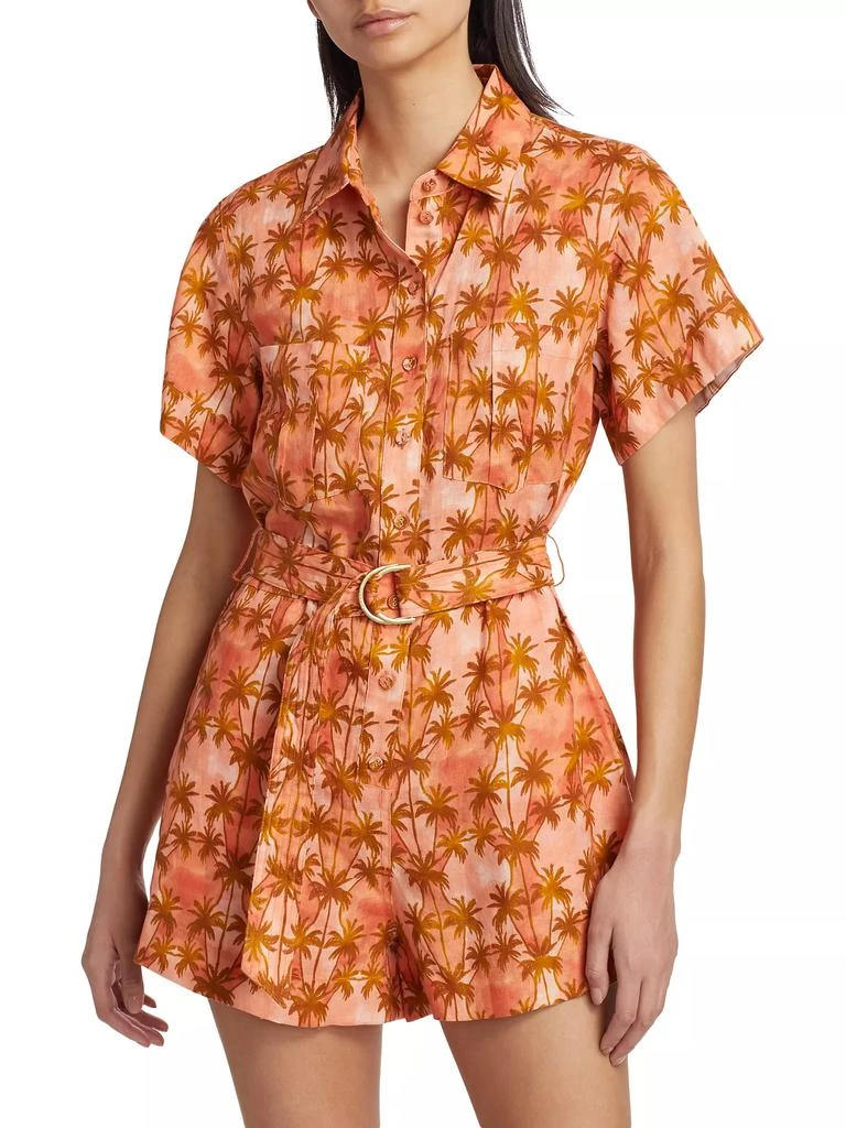 Kivari Leilani Palm Tree Linen Romper 3