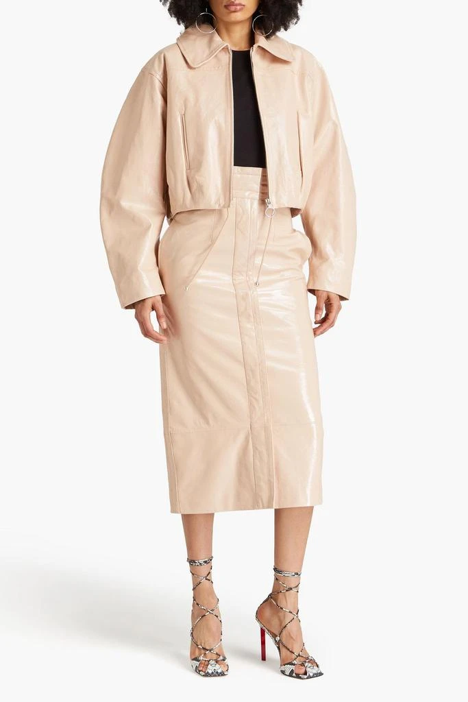 PHILOSOPHY di LORENZO SERAFINI Patent-leather bomber jacket 2