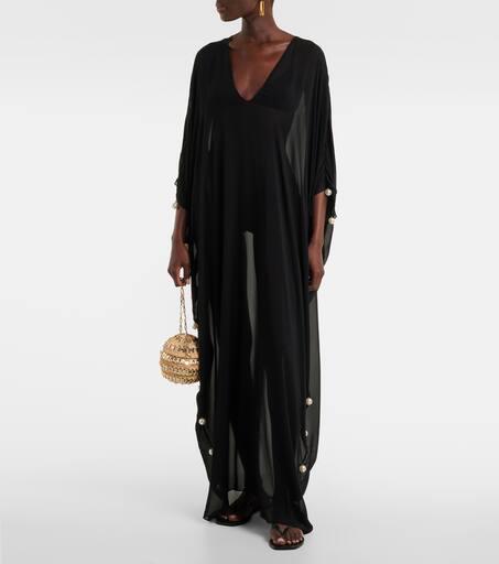 Adriana Degreas Embellished sheer beach dress
