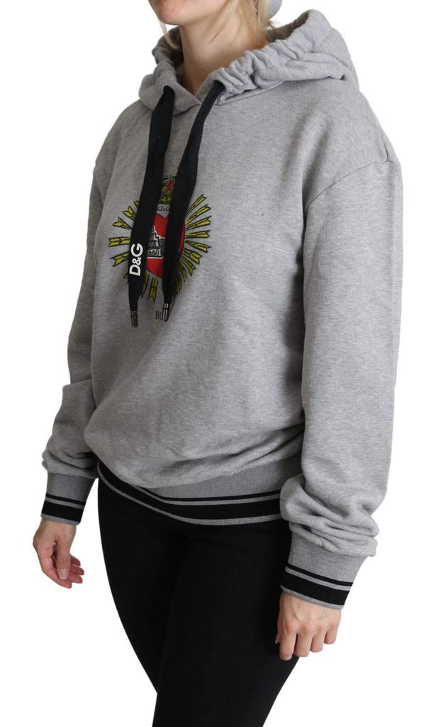Dolce & Gabbana Dolce & Gabbana Gray Printed Hooded Exclusive Logo Sweater