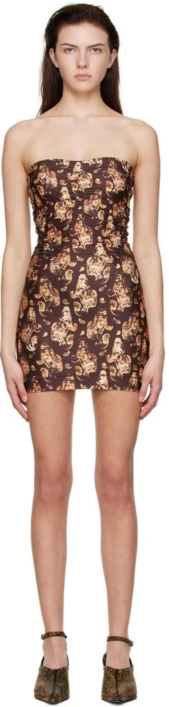 KNWLS Brown Polyester Mini Dress 1