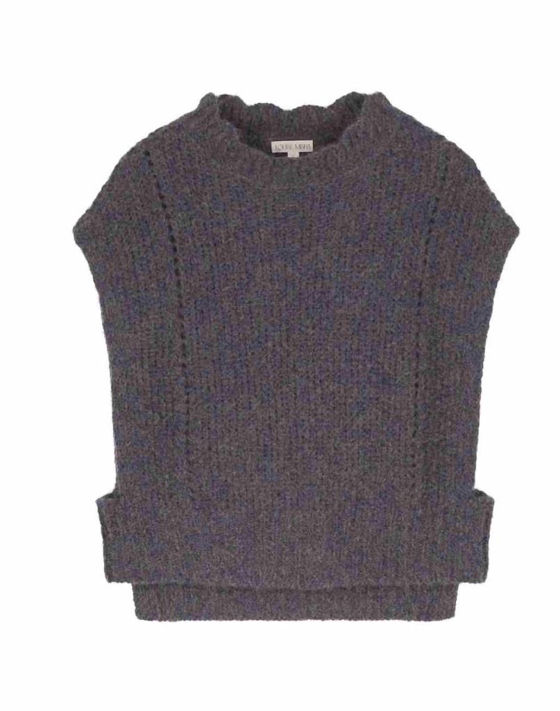 Louise Misha Louise Misha - Sleeveless Knit Sigou Sweater Poncho