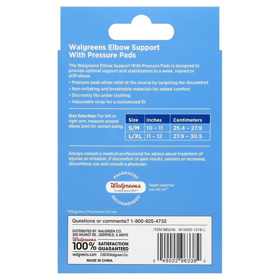 Walgreens Elbow Support with Pressure Pads Advanced Support L/XL