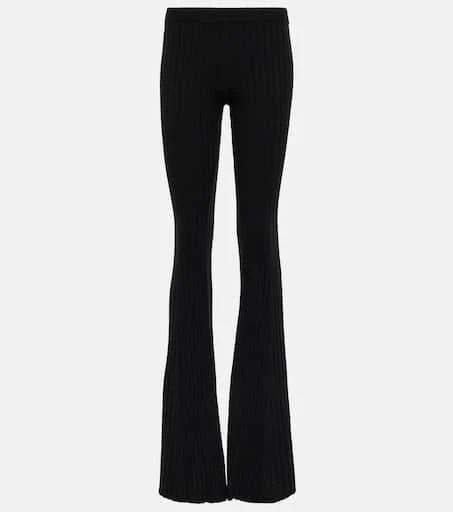 Versace Ribbed-knit wool-blend flared pants 1