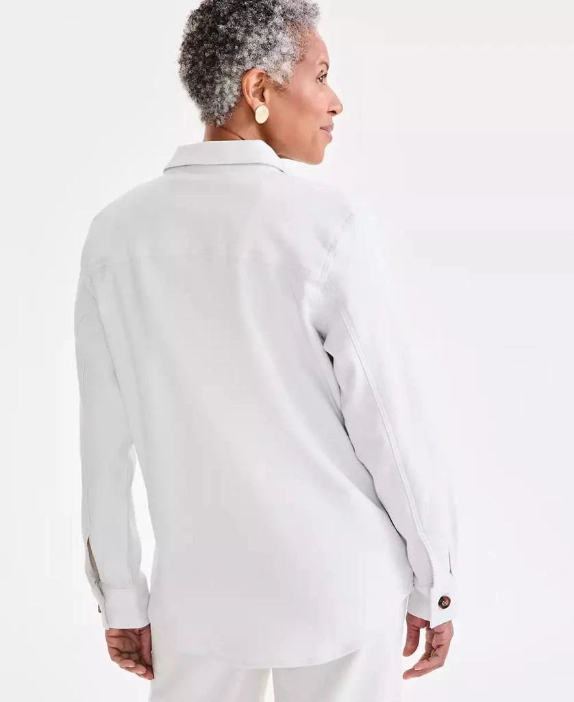 Style & Co Petite Dobby Long-Sleeve Button-Front Shacket, Exclusively at Macy's 2