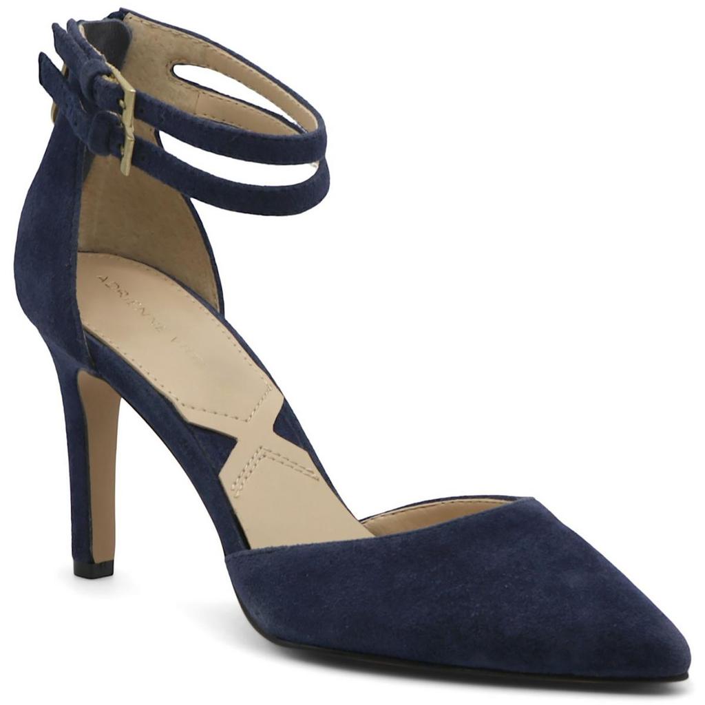 Adrienne Vittadini Nevi Womens Suede Ankle Strap Pumps