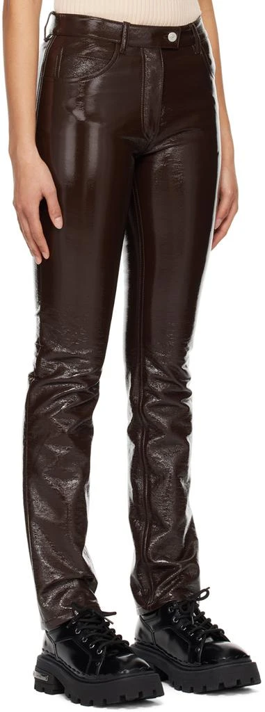 Courrèges Brown Five-Pocket Vinyl Trousers 2