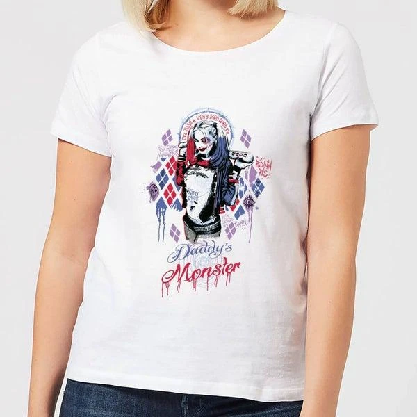 Original Hero DC Comics Suicide Squad Daddys Lil Monster Women's T-Shirt - White 1