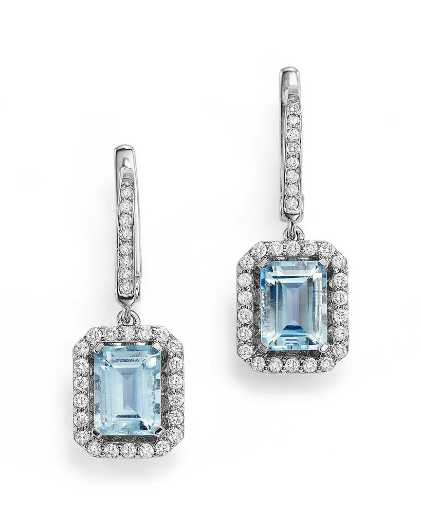 Bloomingdale
s Aquamarine and Diamond Drop Earrings in 14K White Gold 1