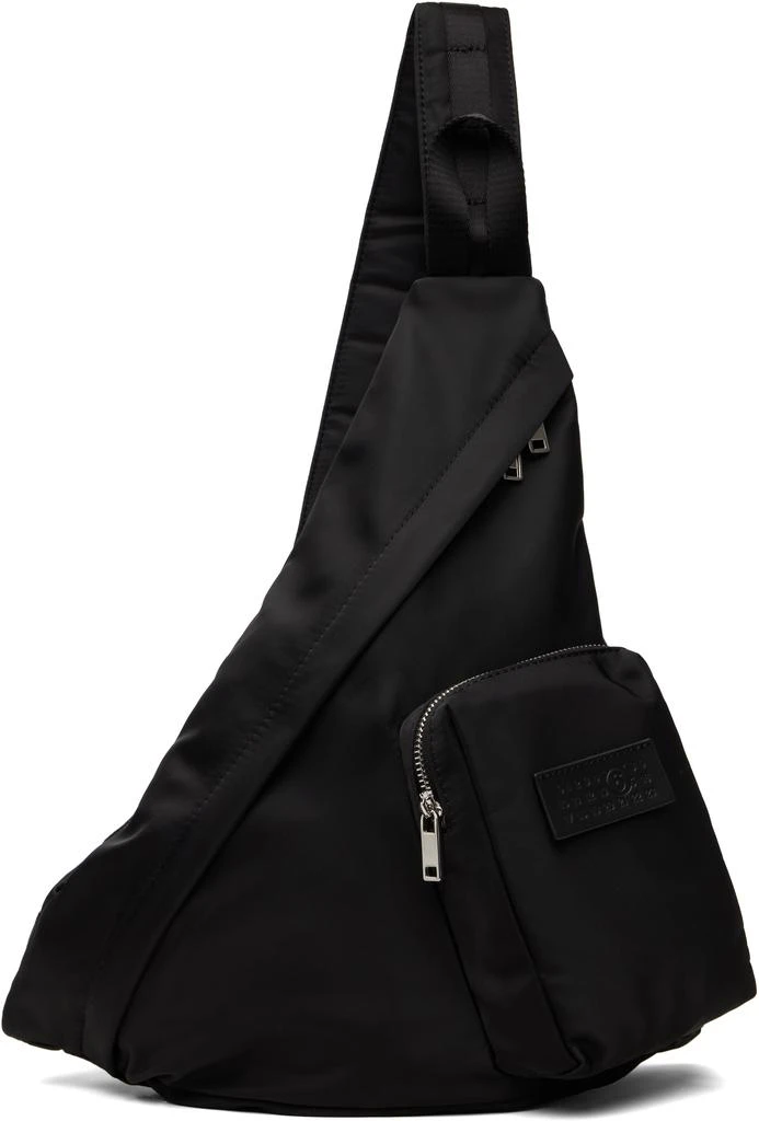 MM6 Black Numeric Sling Backpack