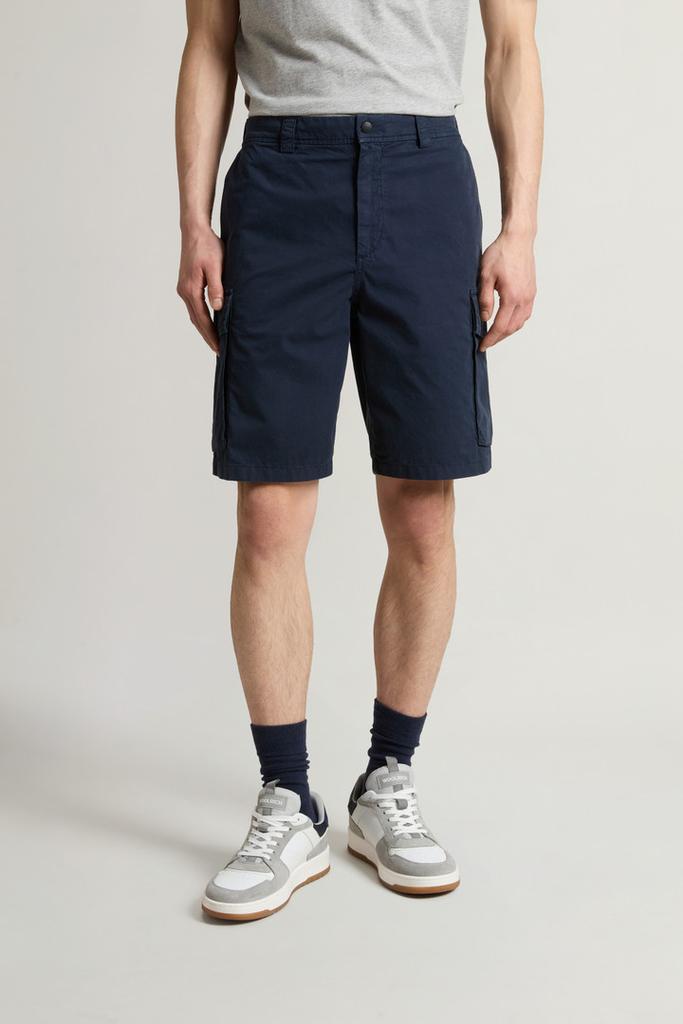 Woolrich Garment-Dyed Cargo Short in Pure Cotton - Men - Blue