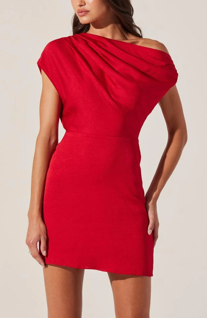 ASTR Draped Asymmetric Neck Dress 3