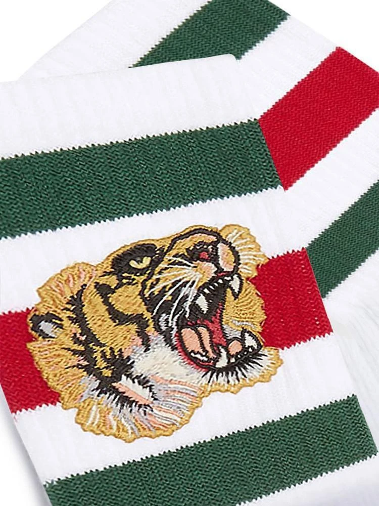 Gucci Gucci Tiger Embroidered Striped Socks 2