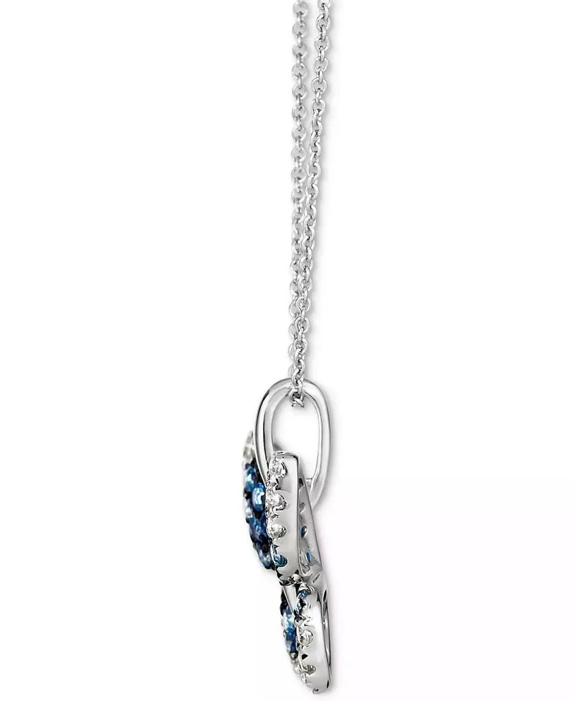 Le Vian Denim Ombré (7/8 ct. t.w.) & White Sapphire (1/3 ct. t.w.) Butterfly Pendant Necklace in 14k White Gold, 18" + 2" extender 2