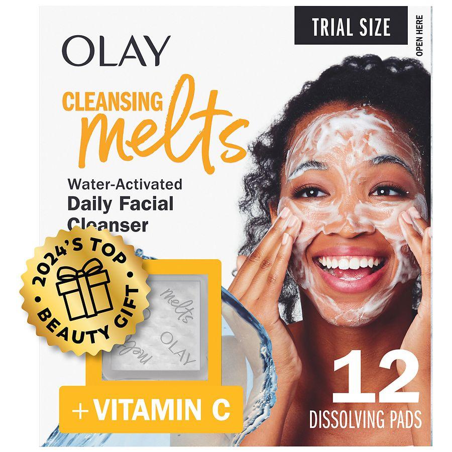 Olay Cleansing Melts + Vitamin C Face Cleanser, Water-Activated Face Wash