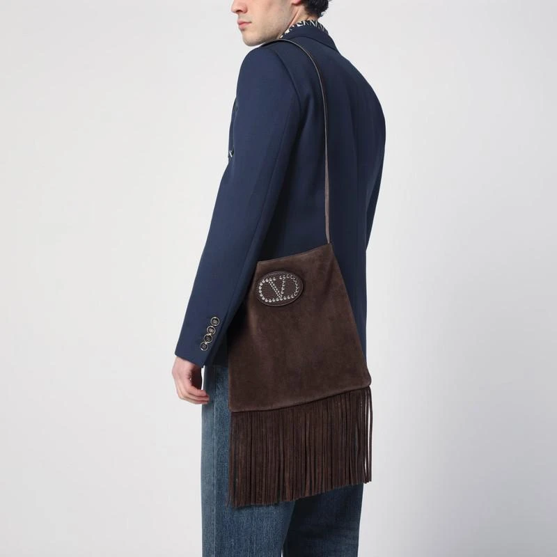 Valentino Nellcôte dark brown suede bag 2