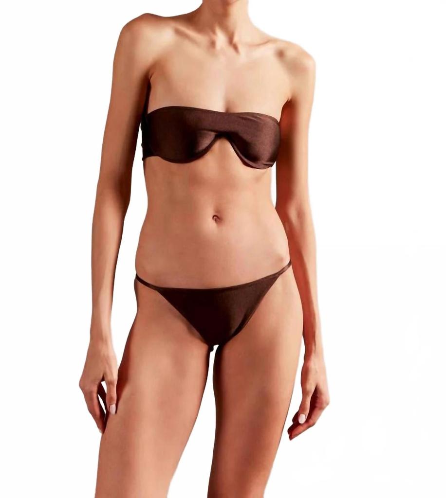 Adriana Degreas Solid Giardino Sunglasses Bikini Set In Coffee Brown