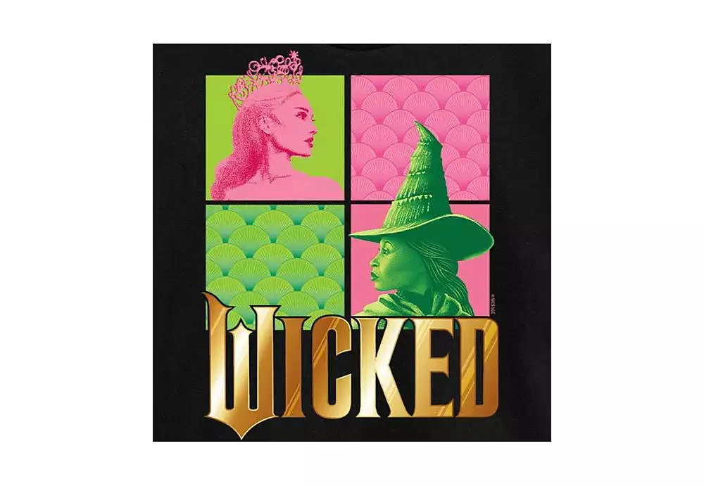 Hybrid Apparel Juniors Trendy Wicked Elphaba Glinda Graphic Cropped T-Shirt 3