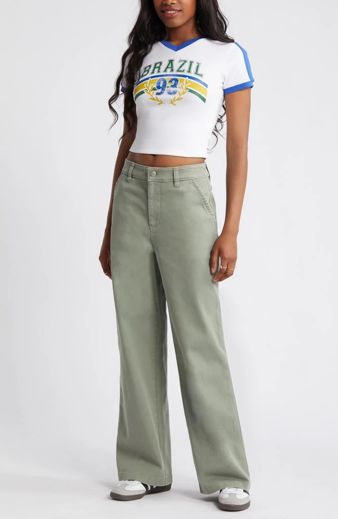 BP. High Waist Wide Leg Twill Pants 2