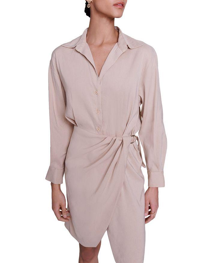 Maje Linen Collared Dress