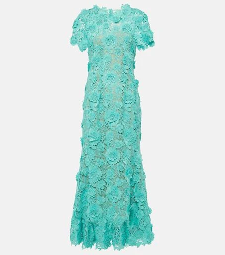 green emerald velvet dress Self-Portrait - Black Guipure Lace Midi Dress