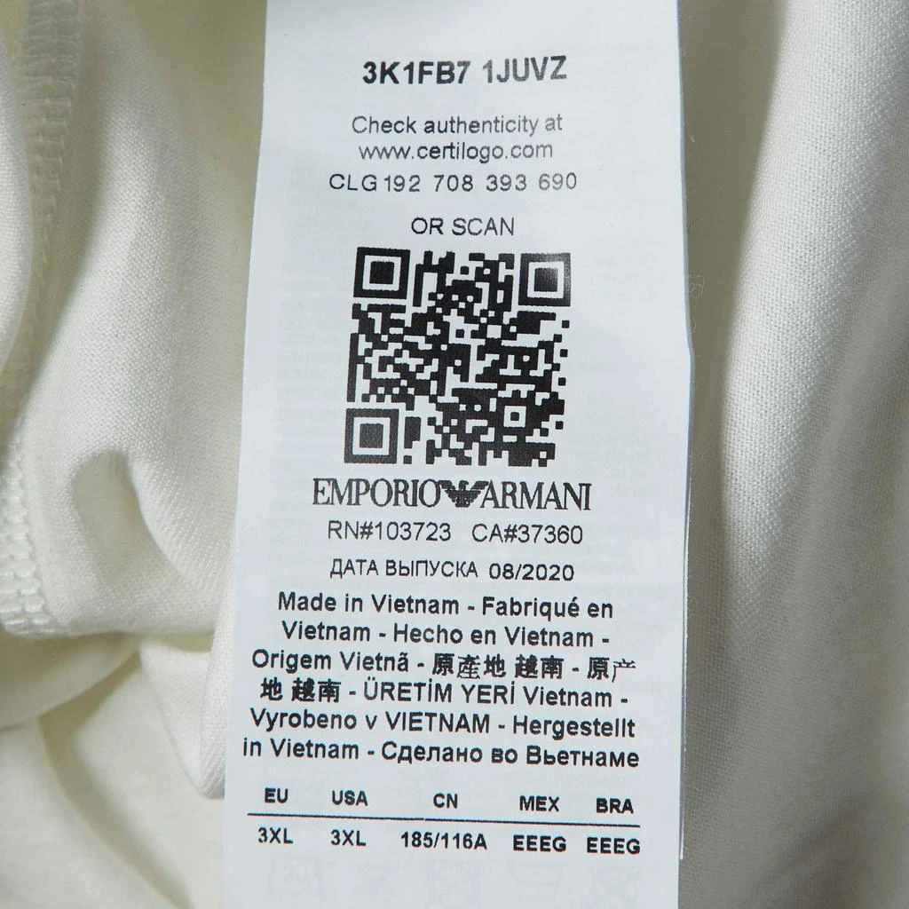 Emporio Armani Emporio Armani White Jersey Logo Embroidered Polo T-Shirt 3XL 6