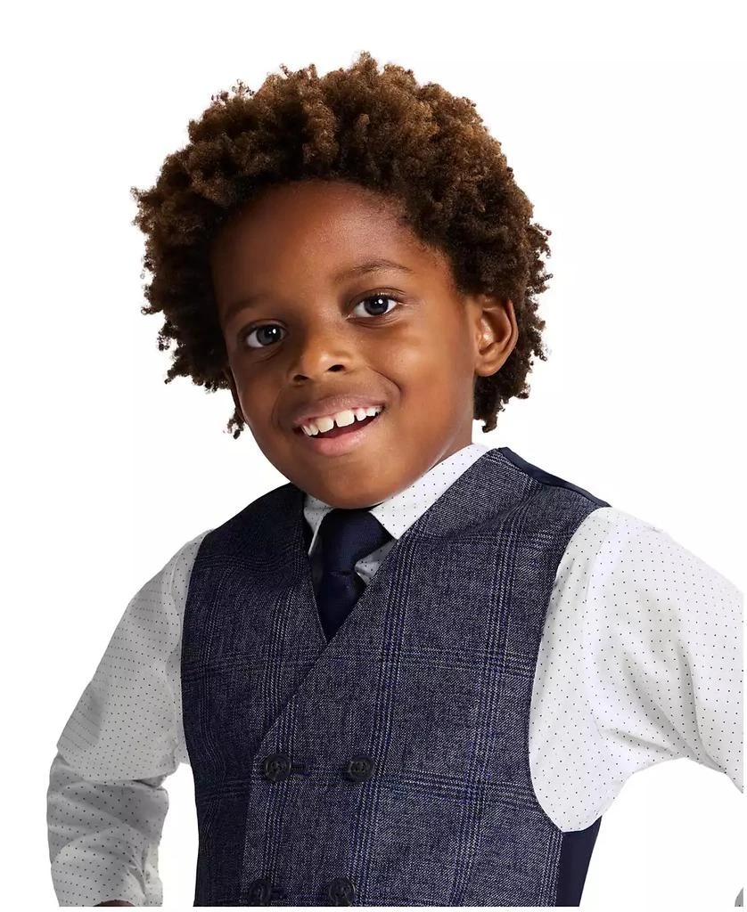Nautica Toddler and Little Boys Shirt, Windowpane Vest, Pants & Neck Tie Set, 4 piece 6