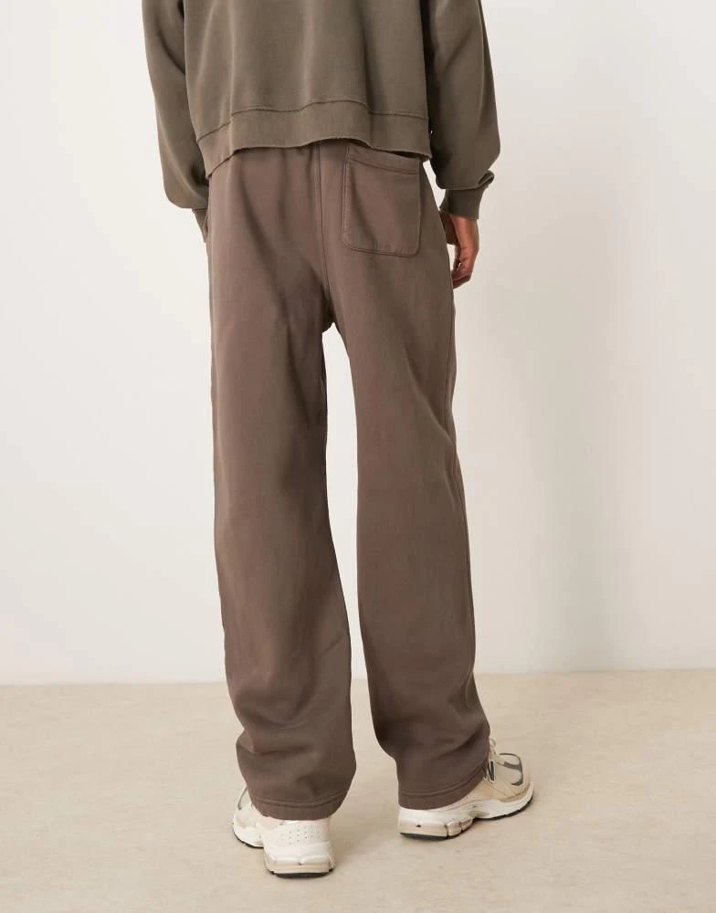 Abercrombie & Fitch Abercrombie & Fitch vintage wash open hem joggers in brown 3